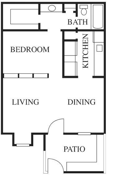 A1- Efficiency/Studio 029 floor plan